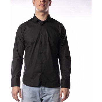 textil Hombre Camisas manga larga Sl56 Camicia  Clargy Colletto Cotone Negro