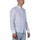 textil Hombre Camisas manga larga Sl56 Camicia  Lino Rigata Bianca E Azzurra Blanco