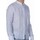 textil Hombre Camisas manga larga Sl56 Camicia  Lino Rigata Bianca E Azzurra Blanco