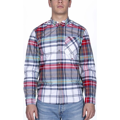 textil Hombre Camisas manga larga Tommy Hilfiger Camicia Tommy Jeans  Archive Tommy Ch Multicolor Multicolor