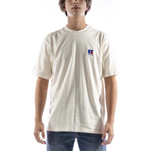 textil Hombre Tops y Camisetas Russell Athletic T-Shirt Russell Athletic Badley Panna Blanco