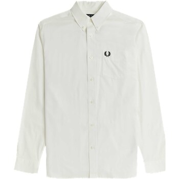 textil Hombre Camisas manga larga Fred Perry Fp Button Down Collar Shirt Blanco