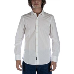 textil Hombre Camisas manga larga Replay Camicia  Bianco Blanco