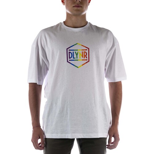 textil Hombre Tops y Camisetas Dolly Noire T-Shirt Rainbow Dlynr Logo Over Bianca Blanco