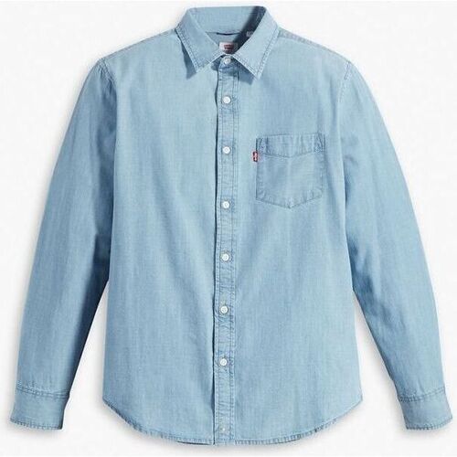 textil Hombre Camisas manga larga Levi's 85746 0112 - SUNSET 1 POCKET-Chambray - Blue Azul