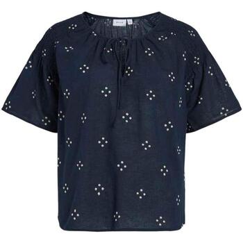 textil Mujer Tops y Camisetas Vila VIMARIE O-NECK S/S TOP Azul