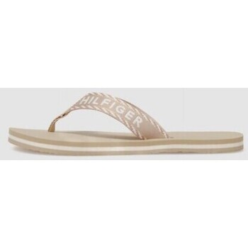 Zapatos Mujer Chanclas Tommy Hilfiger CHANCLA  TOMMY WEBBING SANDAL BEIG Beige