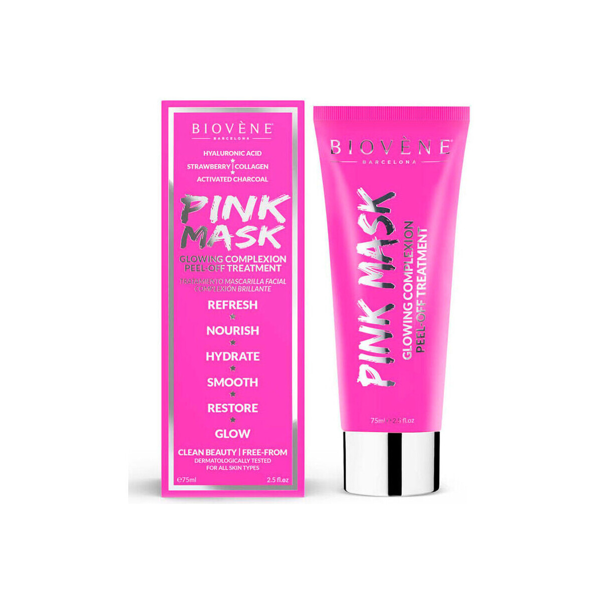 Belleza Hidratantes & nutritivos Biovène Pink Mask Glowing Complexion Peel-off Treatment 