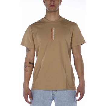 textil Hombre Tops y Camisetas Calvin Klein Jeans Mirror Logo Tee Beige Beige