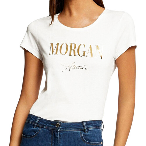 textil Mujer Camisetas manga corta Morgan  Blanco