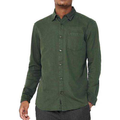 textil Hombre Camisas manga larga Only & Sons   Verde