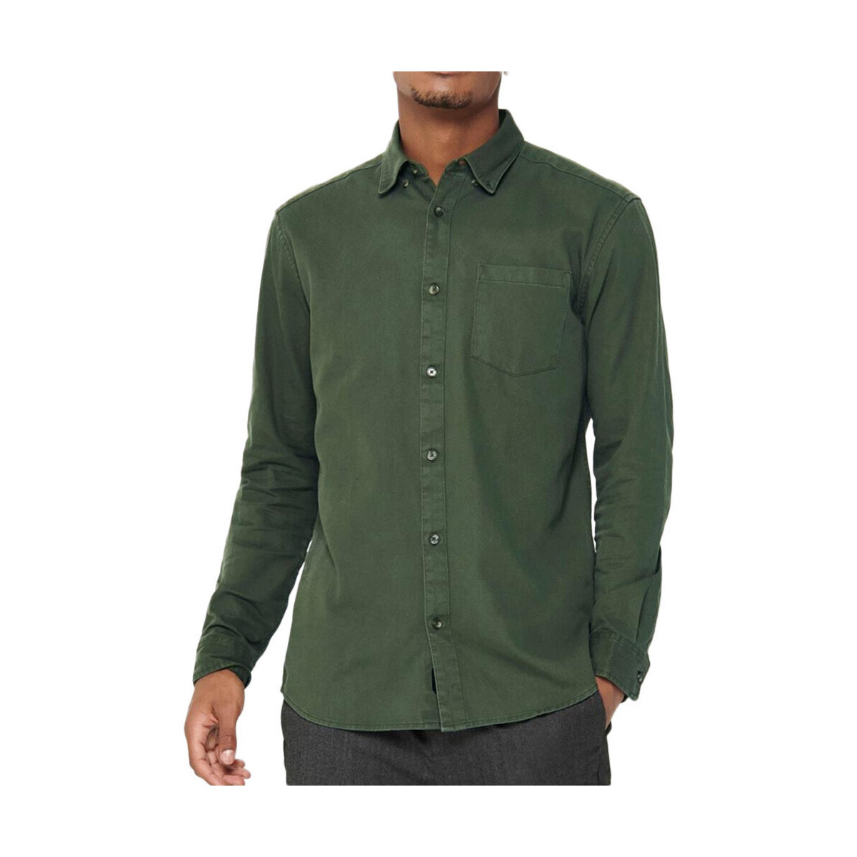textil Hombre Camisas manga larga Only & Sons   Verde