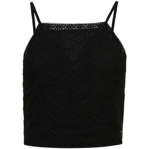 textil Mujer Tops y Camisetas Superdry VINTAGE CROP CROCHET TOP Negro