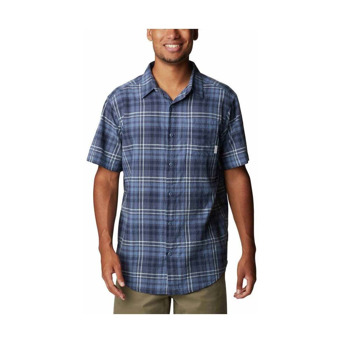 textil Hombre Camisas manga larga Columbia Under Exposure YD Short Sleeve Shirt Marino