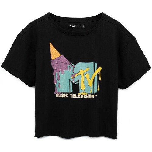 textil Mujer Camisetas manga larga Mtv NS7018 Negro