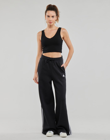 textil Mujer Pantalones de chándal Adidas Sportswear 3S FT WIDE PT Negro / Blanco