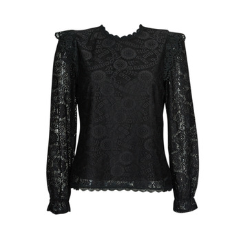 textil Mujer Camisas Pieces PCOLLINE LS LACE TOP NOOS BC Negro