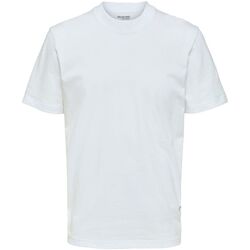 textil Hombre Tops y Camisetas Selected 16077385 RELAXCOLMAN-BRIGHT WHITE Blanco