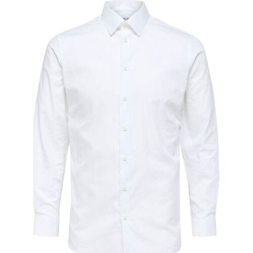 textil Hombre Camisas manga larga Selected 16080200 METHAN-BRIGHT WHITE Blanco