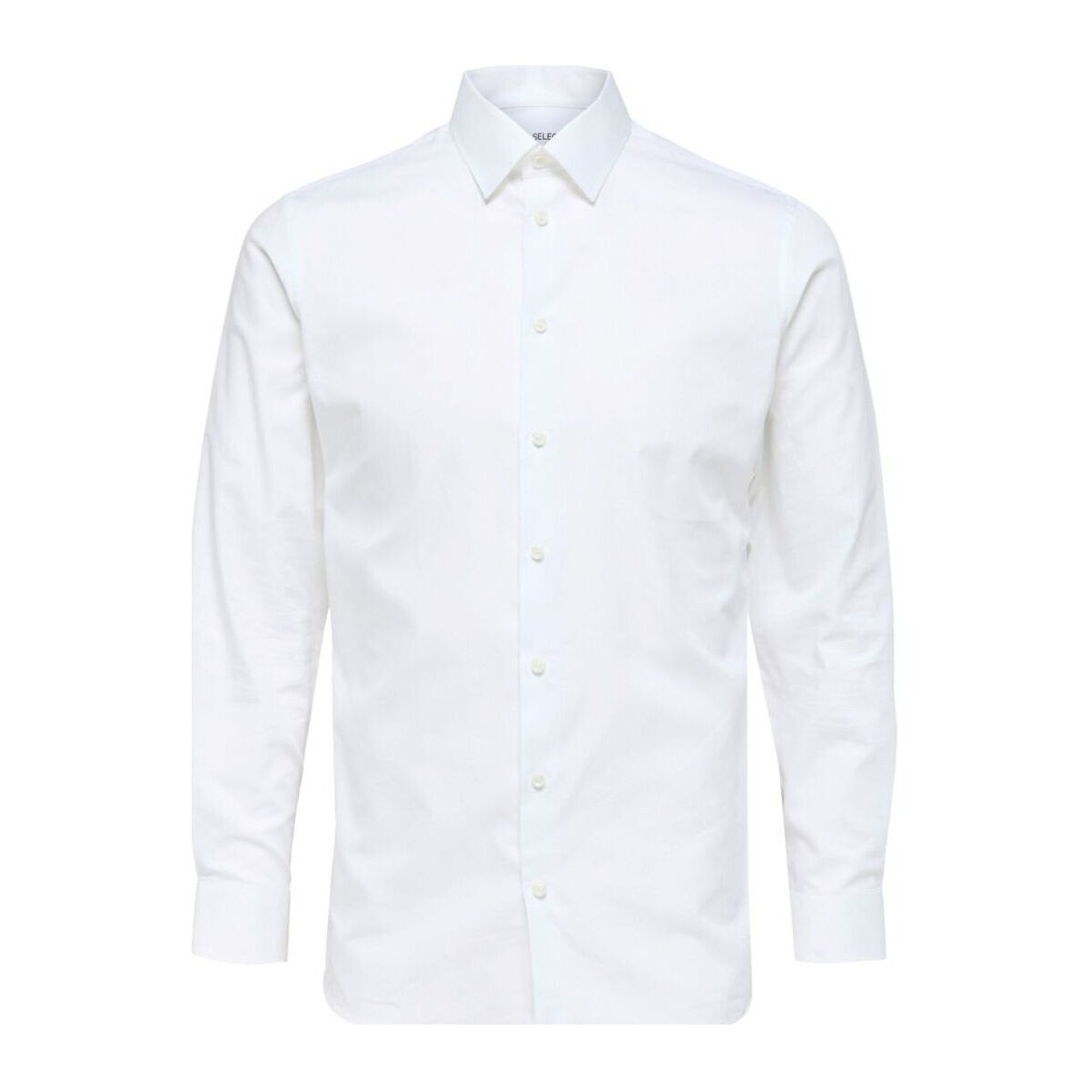 textil Hombre Camisas manga larga Selected 16080200 METHAN-BRIGHT WHITE Blanco