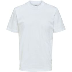textil Hombre Tops y Camisetas Selected 16077385 RELAXCOLMAN-BRIGHT WHITE Blanco