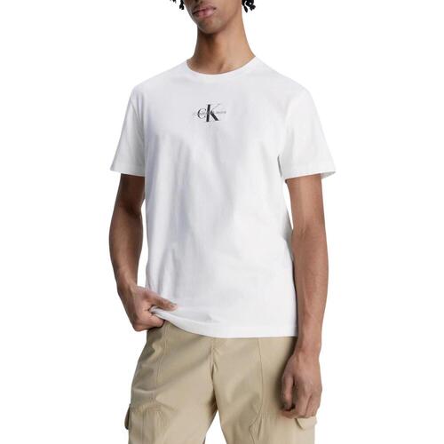 textil Hombre Camisetas manga corta Calvin Klein Jeans MONOLOGO REGULAR TEE Blanco