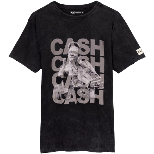 textil Camisetas manga larga Johnny Cash NS7161 Negro