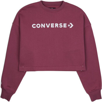 textil Mujer Sudaderas Converse EMBROIDERED CROPPED CREW Rosa