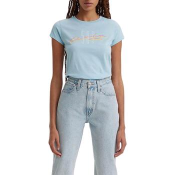 textil Mujer Tops y Camisetas Levi's GRAPHIC AUTHENTIC TSHIRT 501 Azul