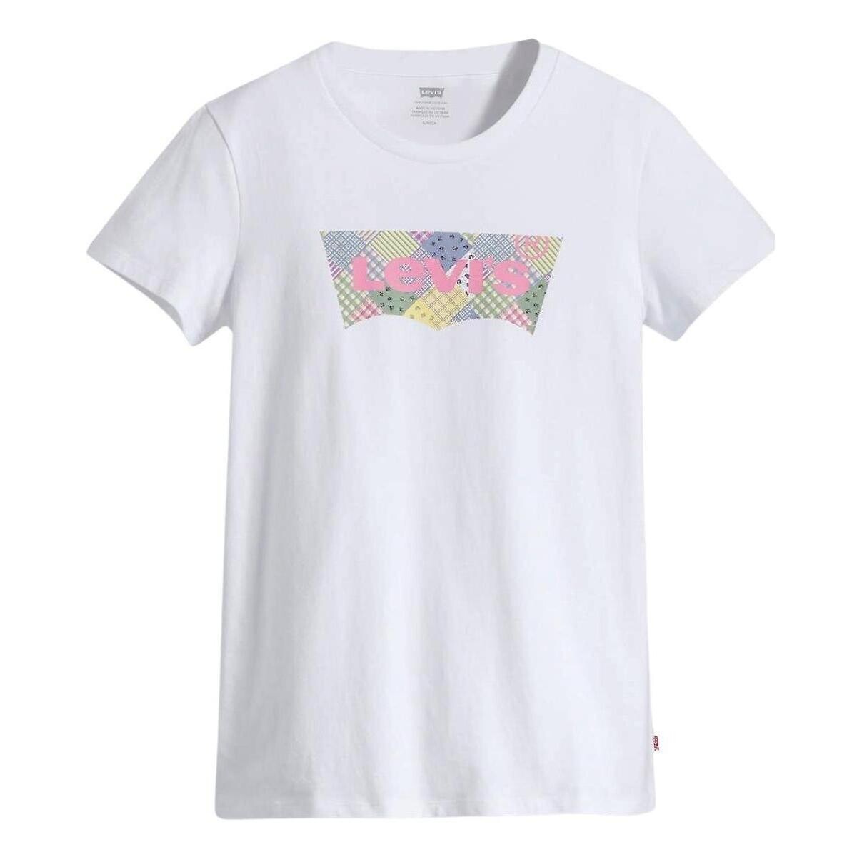 textil Mujer Tops y Camisetas Levi's THE PERFECT TEE 501 QUILT Blanco