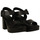 Zapatos Mujer Botas Lolas sandalia con plataforma fabicada en españa Negro