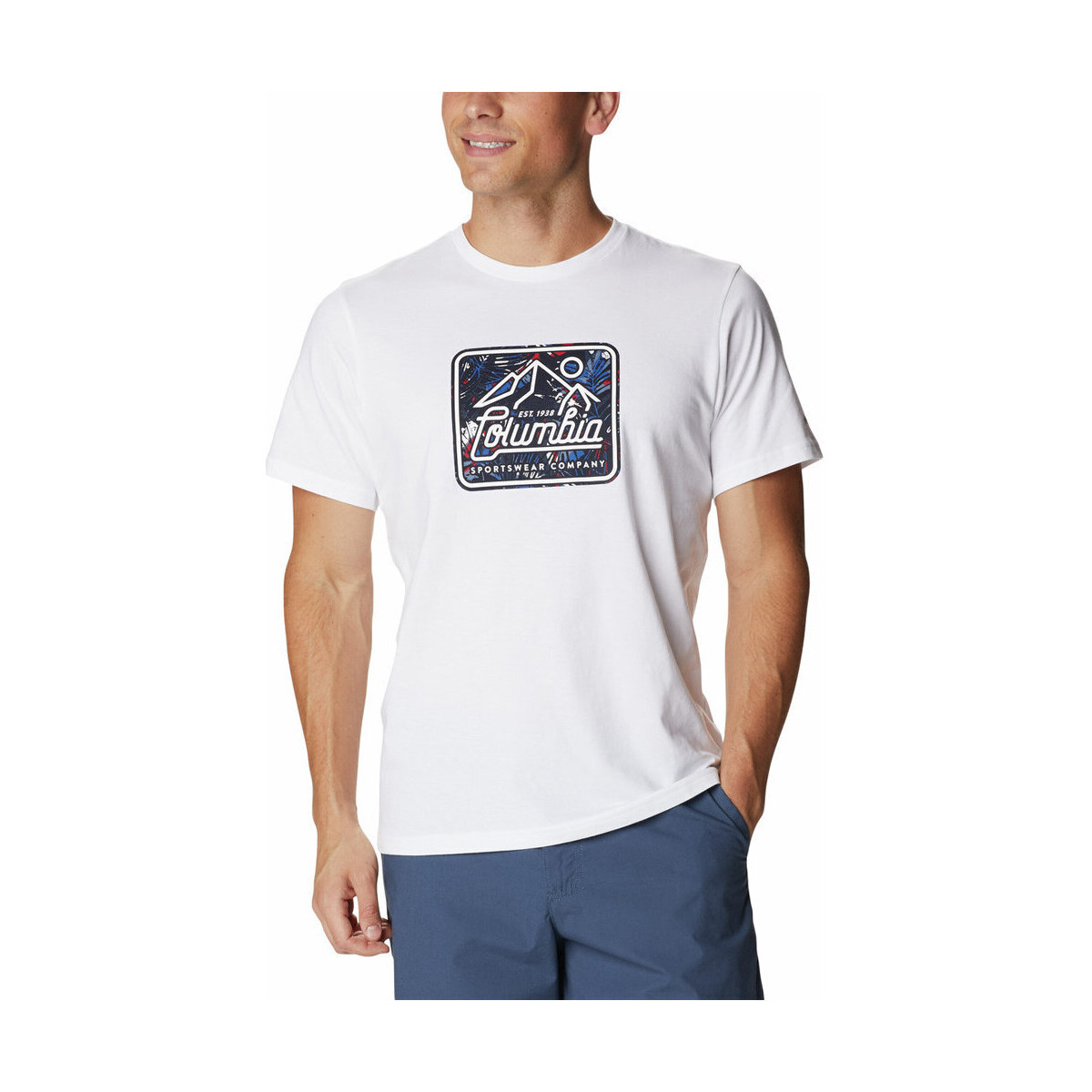 textil Hombre Camisas manga corta Columbia M Rapid Ridge Graphic Tee Blanco