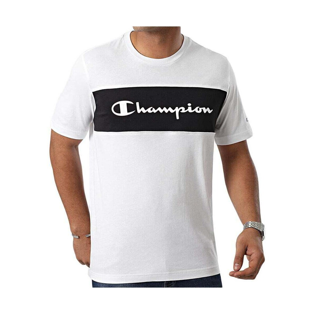 textil Hombre Polos manga corta Champion block T-shirt Blanco