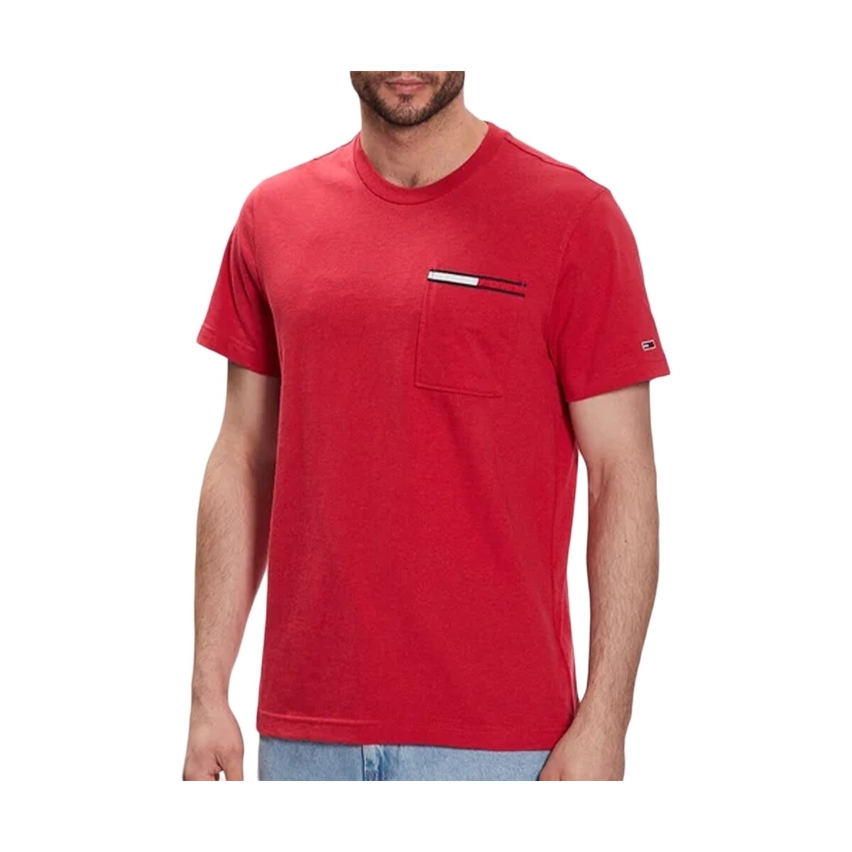 textil Hombre Camisetas manga corta Tommy Jeans essential flag Rojo