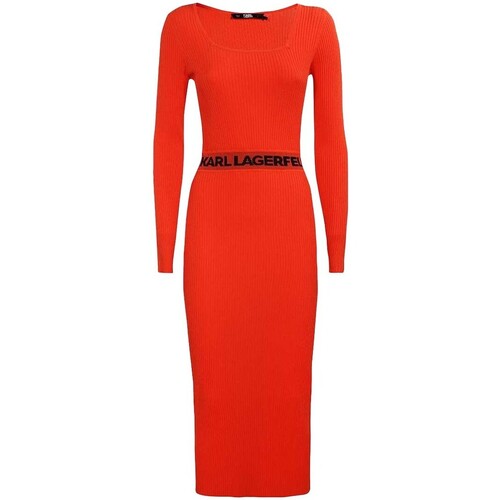 textil Mujer Vestidos Karl Lagerfeld - Vestido Largo Naranja