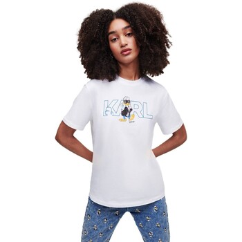 textil Mujer Tops / Blusas Karl Lagerfeld x Disney - Camiseta de Manga Corta Blanco