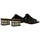 Zapatos Mujer Botas Lolas zueco con tacon fantasia de 4 cm con tiras piel entrelazadas Negro
