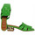 Zapatos Mujer Botas Lolas zueco con tacon fantasia de 4 cm con tiras piel entrelazadas Verde