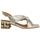 Zapatos Mujer Botas Lolas sandalia con tacon de 4cm tiras tubulares anudadas Plata