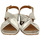 Zapatos Mujer Botas Lolas sandalia con tacon de 4cm tiras tubulares anudadas Plata