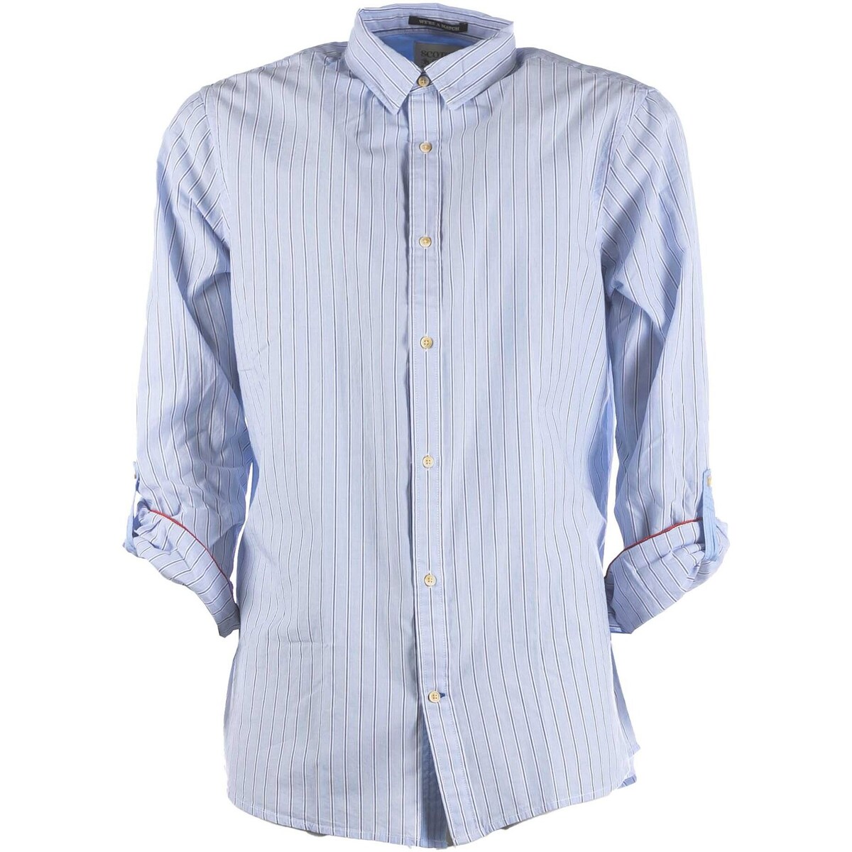 textil Hombre Camisas manga larga Scotch & Soda Regular-Fit Poplin Shirt With Sleeve Roll-Up Marino