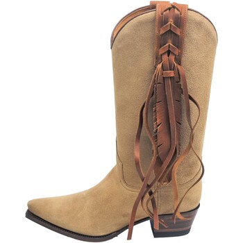 Zapatos Mujer Botas Sendra boots - Bota Cowboy 16673 Judy Serraje con Detalles en Cuero Gris