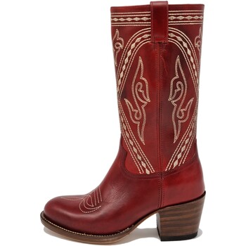 Zapatos Mujer Botas Sendra boots - Botas Cowboy con Bordados Modelo 17454 Rojo