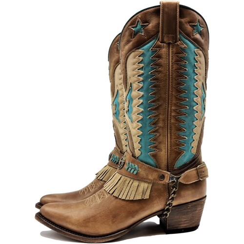 Zapatos Mujer Botas Sendra boots - Bota Cowboy 14144 La Con Arns Combinada Marrón