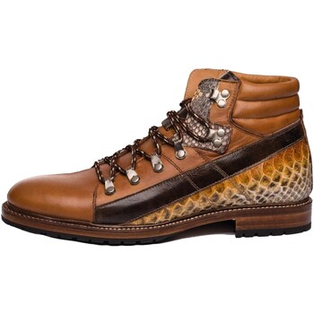 Zapatos Hombre Botas Sendra boots - 15232 DESERT SALVAJE/PITON BOTIN CORDONES COMBINAD Marrón