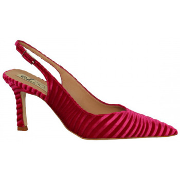 Zapatos Mujer Botas Ezzio salon tacon 7.5cm en terciopelo rayas fabricado en españa Rojo