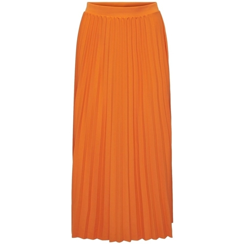 textil Mujer Faldas Only Melisa Plisse Skirt - Orange Peel Naranja