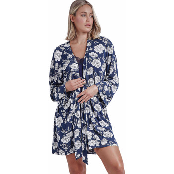 textil Mujer Pijama Admas Bata Navy Flowers Azul