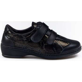 Zapatos Mujer Derbie & Richelieu Notton Zapatos Deportivos  Ancho Especial 1161 Negro Velcros Negro