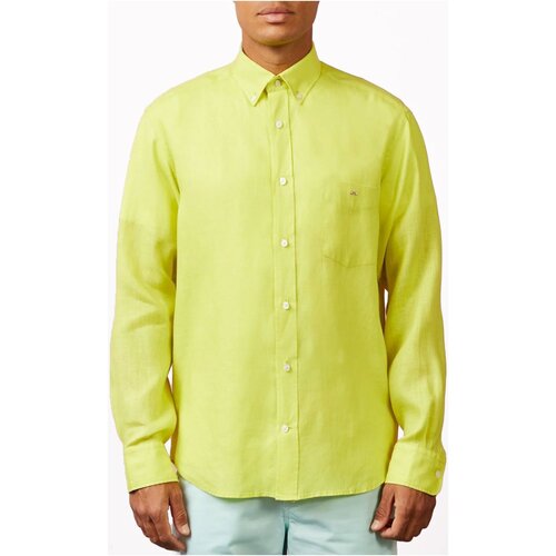 textil Hombre Camisas manga larga Eden Park E23CHECL0018 - Hombres Amarillo